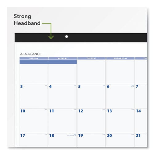 AT-A-GLANCE Desk Pad 22 X 17 White Sheets Black Binding Black Corners 12-month (jan To Dec): 2023 - School Supplies - AT-A-GLANCE®