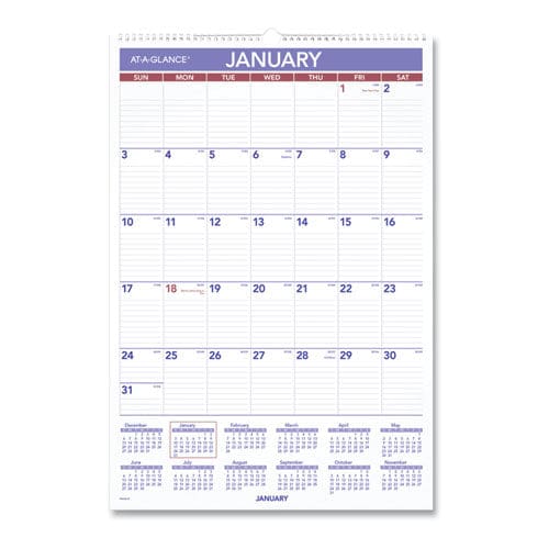 AT-A-GLANCE Erasable Wall Calendar 15.5 X 22.75 White Sheets 12-month (jan To Dec): 2023 - School Supplies - AT-A-GLANCE®