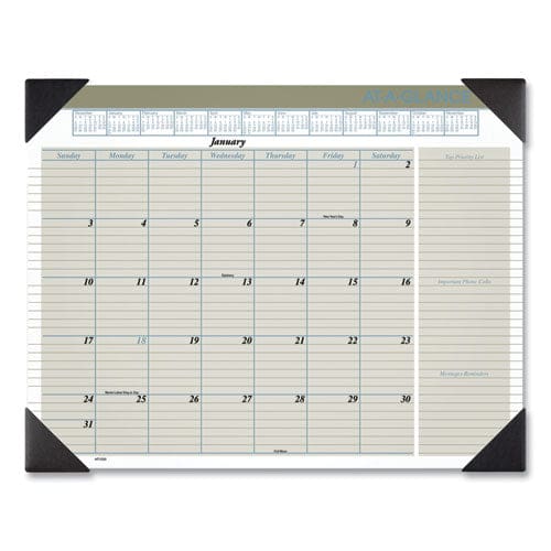 AT-A-GLANCE Executive Monthly Desk Pad Calendar 22 X 17 White Sheets Black Corners 12-month (jan To Dec): 2023 - School Supplies -