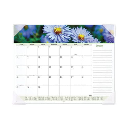 AT-A-GLANCE Floral Panoramic Desk Pad Floral Photography 22 X 17 White/multicolor Sheets Clear Corners 12-month (jan-dec): 2023 - School
