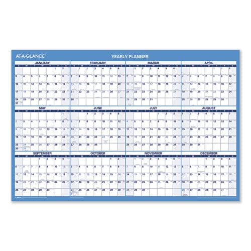 AT-A-GLANCE Horizontal Reversible/erasable Wall Planner 36 X 24 White/blue Sheets 12-month (jan To Dec): 2023 - School Supplies -
