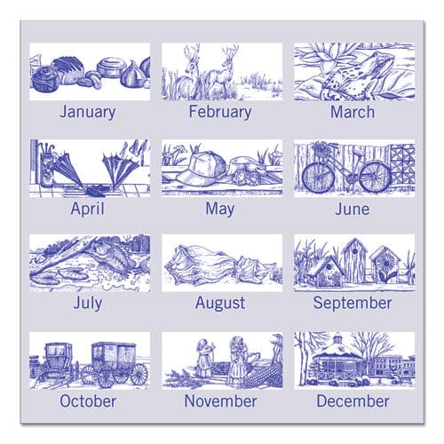 AT-A-GLANCE Illustrator’s Edition Wall Calendar Victorian Illustrations Artwork 12 X 12 White/blue Sheets 12-month (jan-dec): 2023 - School