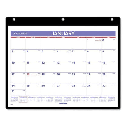 AT-A-GLANCE Monthly Desk/wall Calendar With Plastic Backboard And Bonus Pages 11 X 8 White/violet/red Sheets 12-month (jan-dec): 2023 -