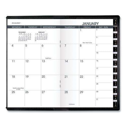 AT-A-GLANCE Pocket-size Monthly Planner 6 X 3.5 Black Cover 13-month (jan To Jan): 2023 To 2024 - School Supplies - AT-A-GLANCE®