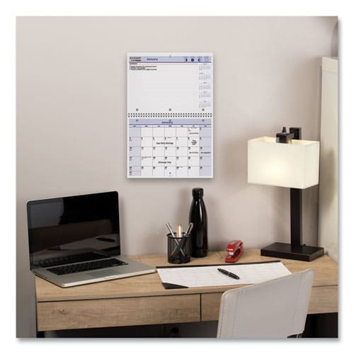 AT-A-GLANCE Quicknotes Desk/wall Calendar 3-hole Punched 11 X 8 White/blue/yellow Sheets 12-month (jan To Dec): 2023 - School Supplies -
