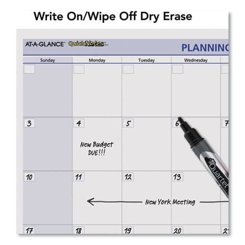 AT-A-GLANCE Quicknotes Mini Erasable Wall Planner 16 X 12 White/blue/yellow Sheets 12-month (jan To Dec): 2023 - School Supplies -