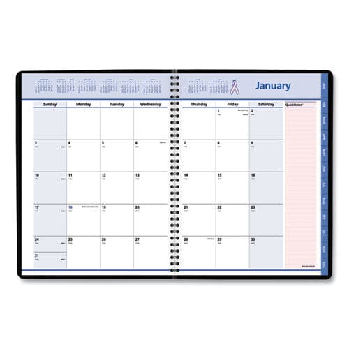 AT-A-GLANCE Quicknotes Special Edition Monthly Planner 11 X 8.25 Black/pink Cover 12-month (jan To Dec): 2023 - School Supplies -