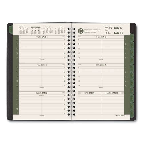 AT-A-GLANCE Recycled Weekly Block Format Appointment Book 8.5 X 5.5 Black Cover 12-month (jan To Dec): 2023 - School Supplies - AT-A-GLANCE®