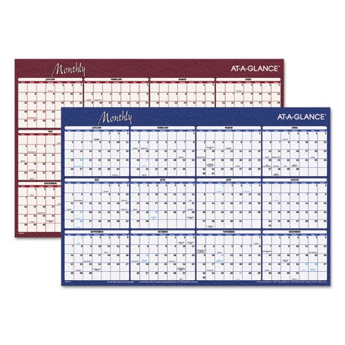 AT-A-GLANCE Reversible Horizontal Erasable Wall Planner 48 X 32 Assorted Sheet Colors 12-month (jan To Dec): 2023 - School Supplies -