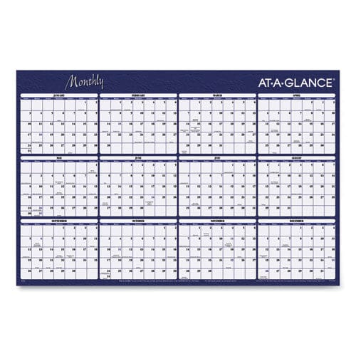AT-A-GLANCE Reversible Horizontal Erasable Wall Planner 48 X 32 Assorted Sheet Colors 12-month (jan To Dec): 2023 - School Supplies -