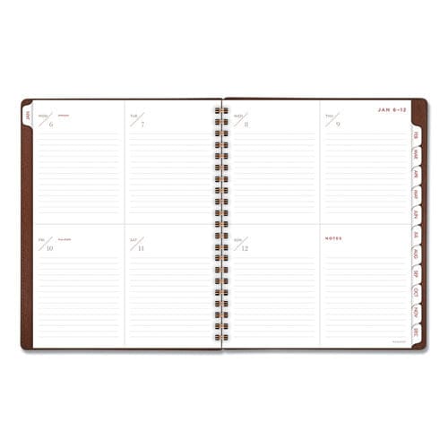 AT-A-GLANCE Signature Collection Distressed Brown Weekly Monthly Planner 11 X 8.5 Brown Cover 13-month (jan To Jan): 2023 To 2024 - School