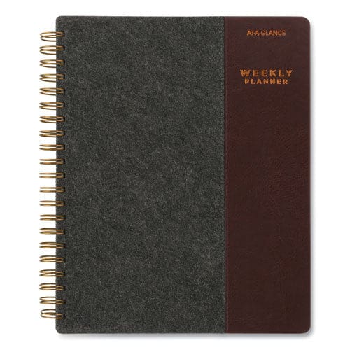 AT-A-GLANCE Signature Collection Two-toned Weekly/monthly Planner 11 X 8.5 Gray/brown Cover 13-month (jan To Jan): 2023 To 2024 - School