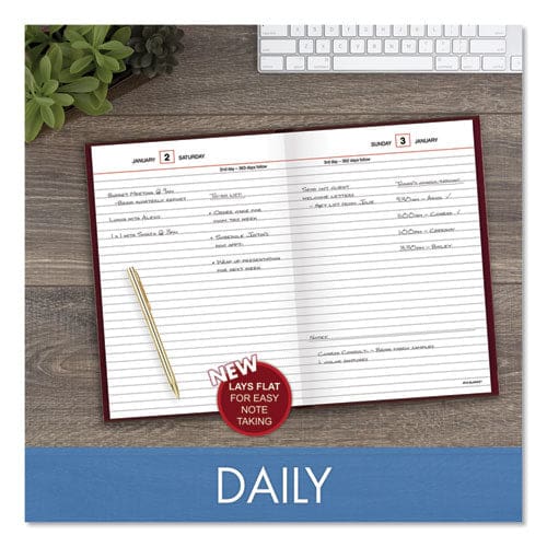 AT-A-GLANCE Standard Diary Daily Reminder Book 2023 Edition Medium/college Rule Red Cover 8.25 X 5.75 201 Sheets - School Supplies -