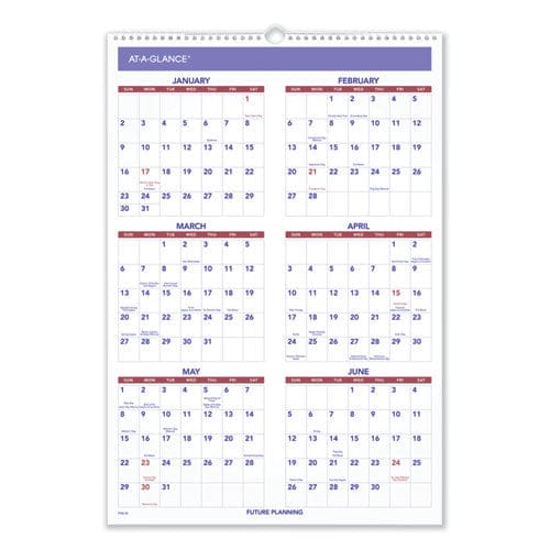 AT-A-GLANCE Three-month Wall Calendar 15.5 X 22.75 White Sheets 12-month (jan To Dec): 2023 - School Supplies - AT-A-GLANCE®