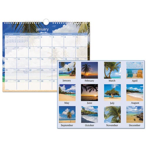 AT-A-GLANCE Tropical Escape Wall Calendar Tropical Escape Photography 15 X 12 Pale Blue/multicolor Sheets 12-month (jan To Dec): 2023 -