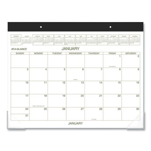 AT-A-GLANCE Two-color Desk Pad 22 X 17 White Sheets Black Binding Clear Corners 12-month (jan To Dec): 2023 - School Supplies - AT-A-GLANCE®