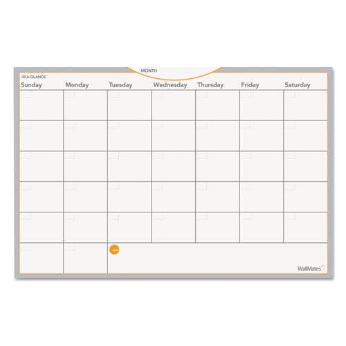 AT-A-GLANCE Wallmates Self-adhesive Dry Erase Monthly Planning Surfaces 18 X 12 White/gray/orange Sheets Undated - School Supplies -