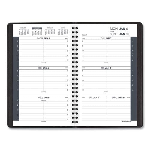 AT-A-GLANCE Weekly Block Format Appointment Book Ruled For Hourly Appointments 8.5 X 5.5 Grained Black Cover 12-month(jan To Dec):2023 -