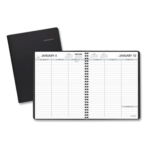 AT-A-GLANCE Weekly Planner Ruled For Open Scheduling 8.75 X 6.75 Black Cover 12-month (jan To Dec): 2023 - School Supplies - AT-A-GLANCE®
