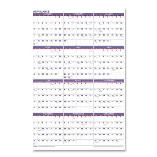 AT-A-GLANCE Yearly Wall Calendar 24 X 36 White Sheets 12-month (jan To Dec): 2023 - School Supplies - AT-A-GLANCE®