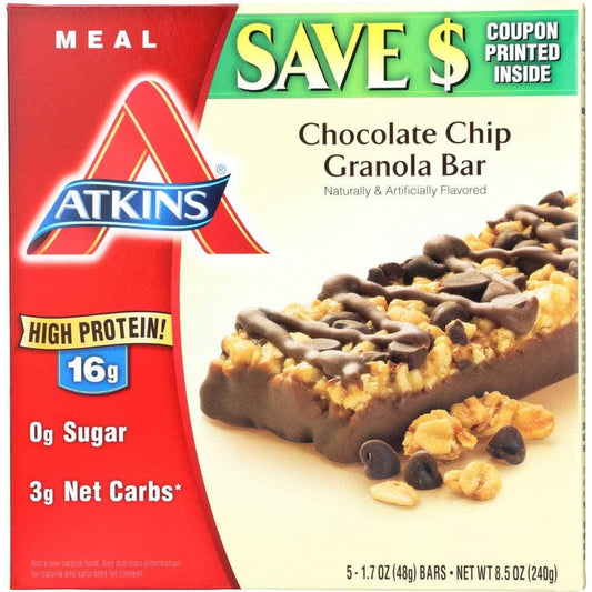 ATKINS Atkins Meal Bar Chocolate Chip Granola (5X1.7Oz Bars), 8.5 Oz