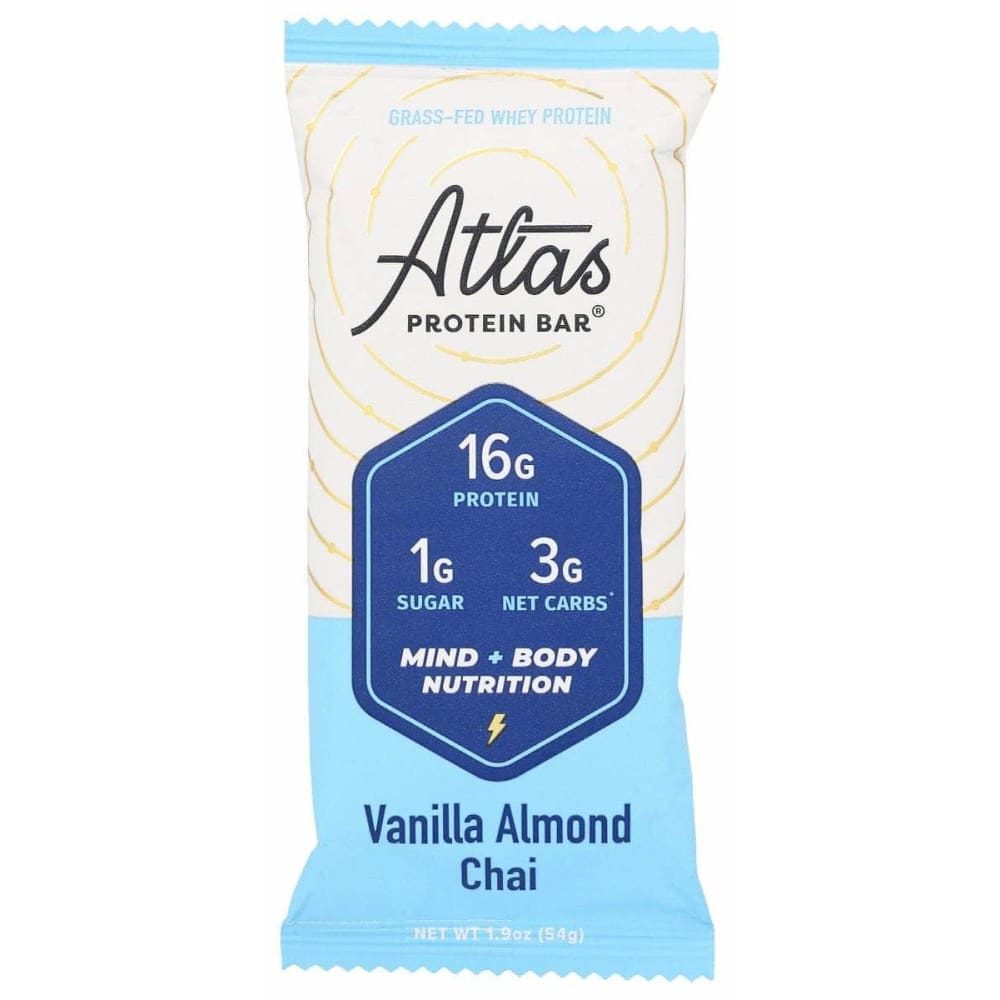 ATLAS BARS Grocery > Refrigerated ATLAS BARS: Vanilla Almond Chai Protein Bar, 1.9 oz