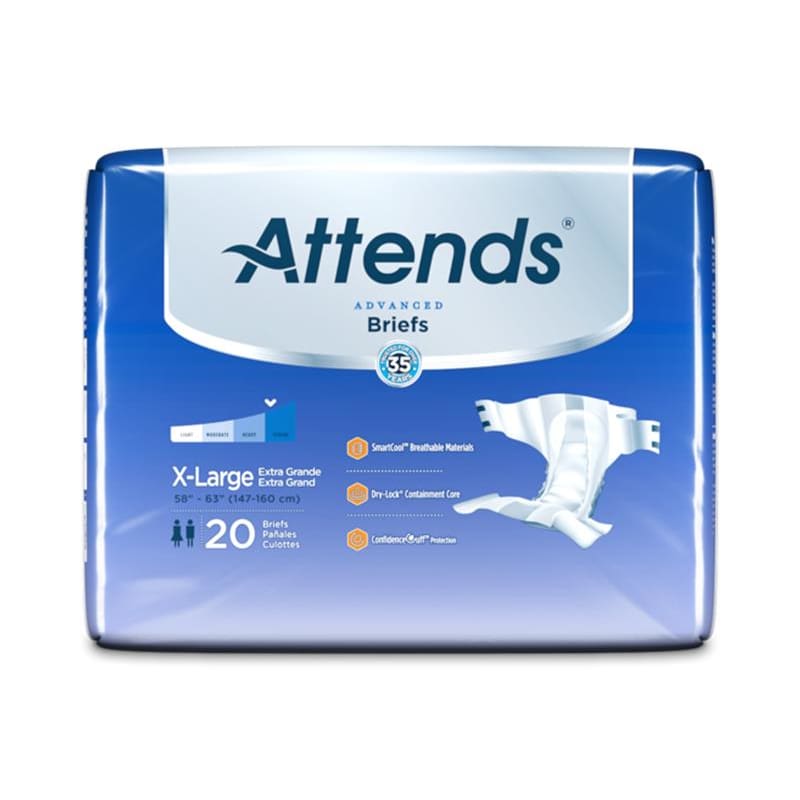 Attends Attends Advanced Brief X-Large Case of 60 - Incontinence >> Briefs and Diapers - Attends