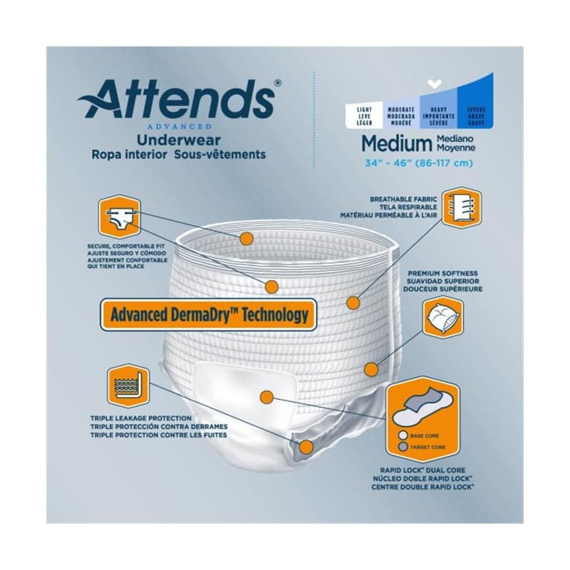 Attends Attends Advanced Underwear Medium Case of 80 - Incontinence >> Protective Underwear - Attends