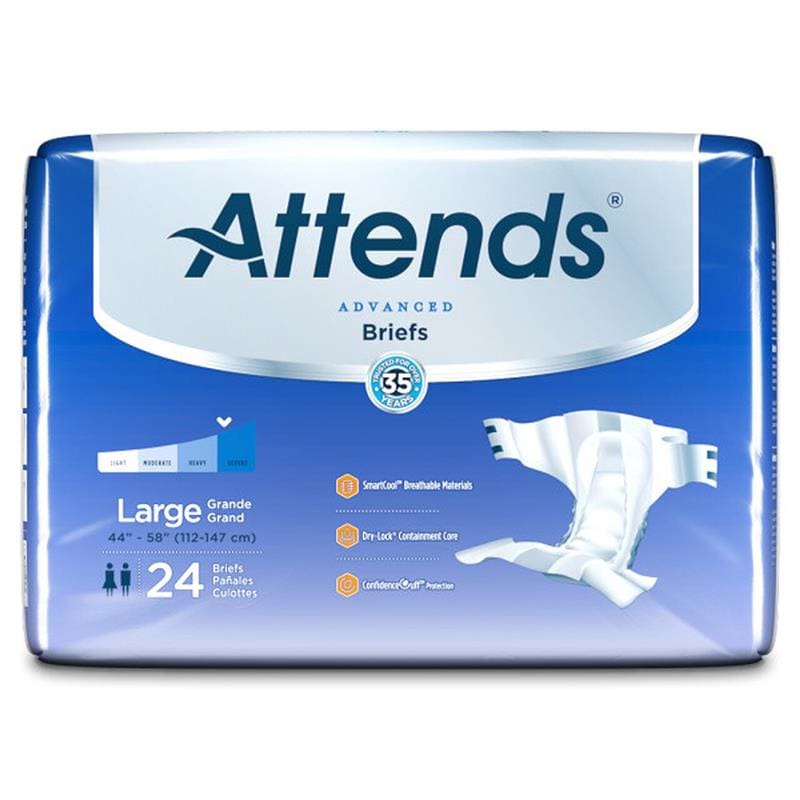 Attends Brief Attends Advanced Large Bg24 Case of 72 - Incontinence >> Briefs and Diapers - Attends