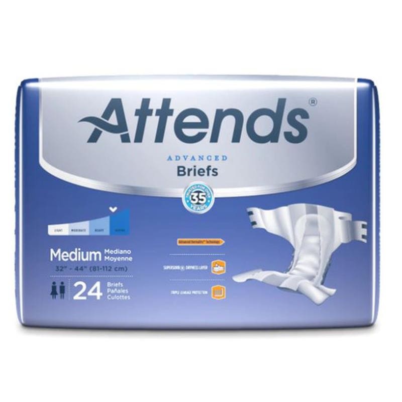 Attends Brief Attends Advanced Medium Bg24Def Case of 96 - Incontinence >> Briefs and Diapers - Attends
