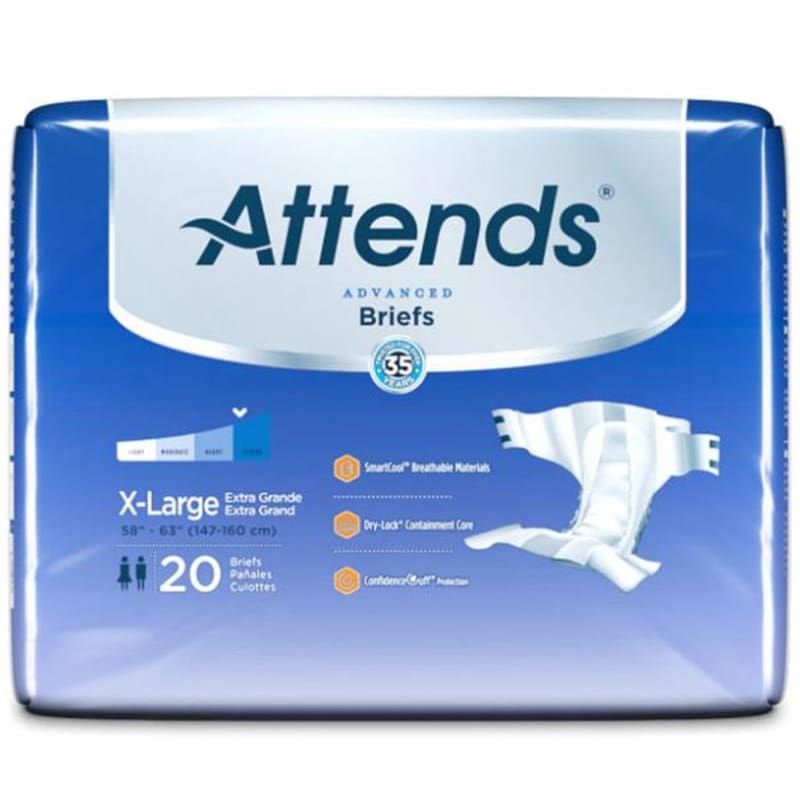 Attends Brief Attends Advanced X-Large Bg20 Case of 60 - Incontinence >> Briefs and Diapers - Attends