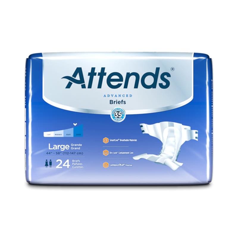 Attends Brief Dermadry Complete Large Case of 72 - Incontinence >> Briefs and Diapers - Attends