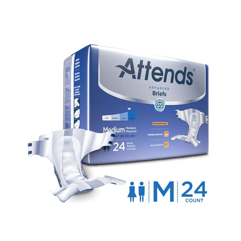 Attends Brief Dermadry Complete Medium Case of 96 - Incontinence >> Briefs and Diapers - Attends
