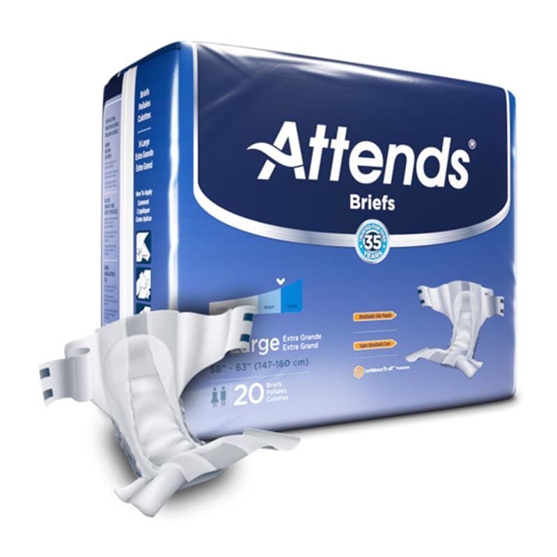 Attends Brief Dermadry X-Large Breathable Case of 60 - Incontinence >> Briefs and Diapers - Attends