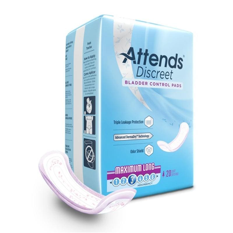 Attends Attends Discreet Maximum Pad Long Case of 10 - Item Detail - Attends