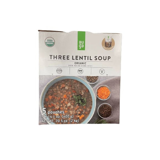 Auga Auga Three Lentil Soup Organic, 5 x 14.1 oz.