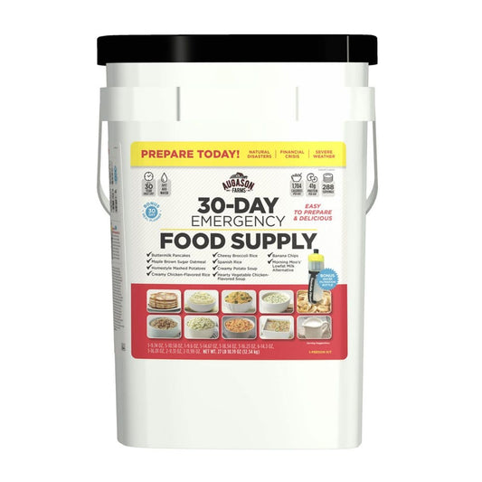 Augason Farms Emergency Food Supply Pail with Water Filtration Bottle (1 person 30 days) - Emergency Food Kits - Augason Farms