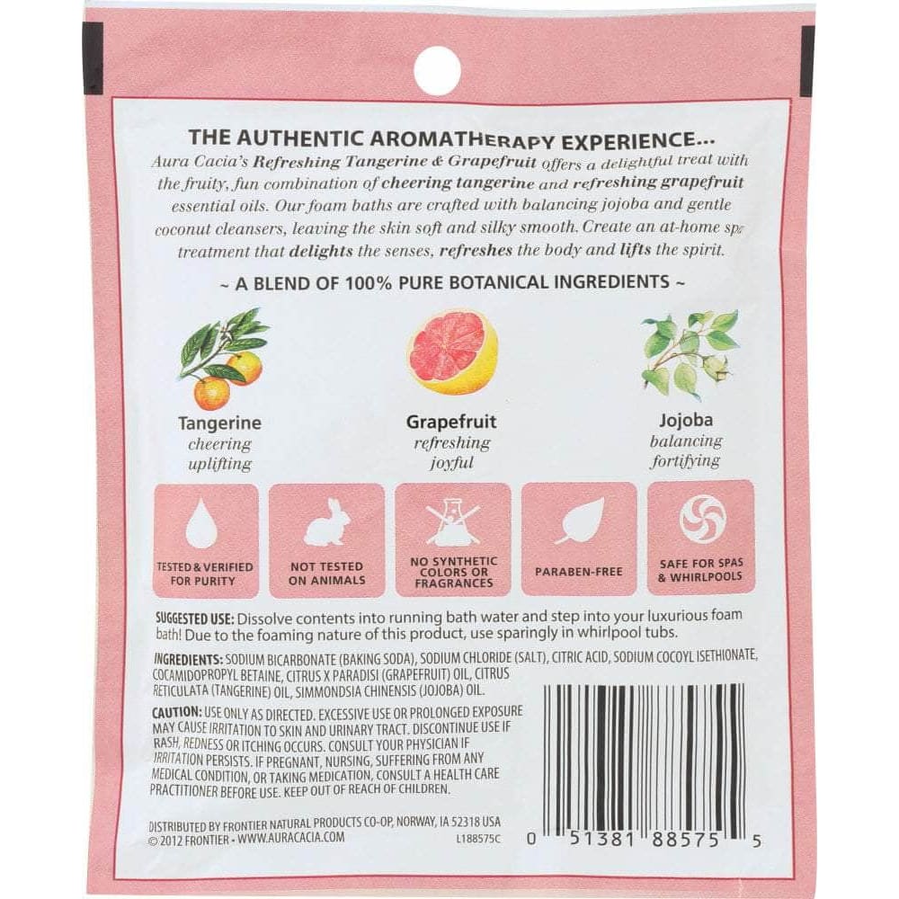 AURA CACIA Aura Cacia Aromatherapy Foam Bath Refreshing Tangerine & Grapefruit, 2.5 Oz