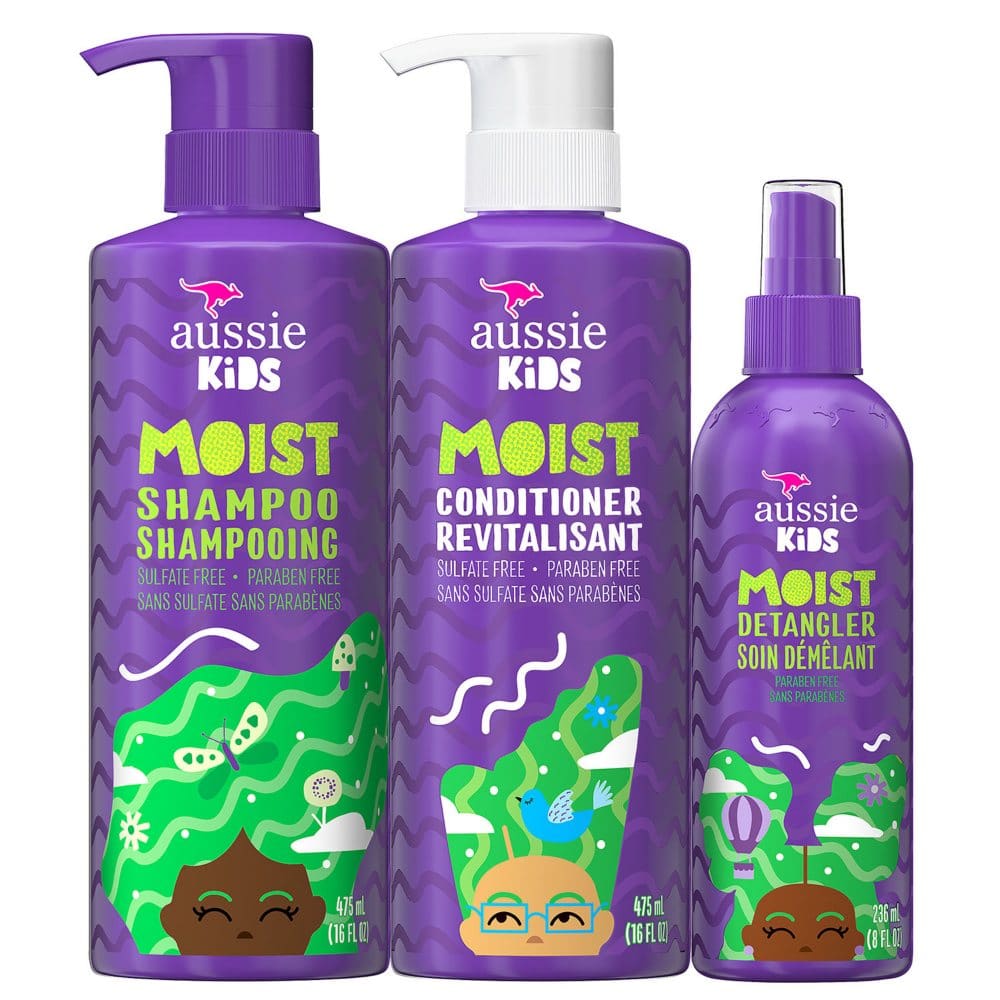 Aussie Kids Moist Shampoo Conditioner and Detangler Pack - Shampoo & Conditioner - Aussie Kids
