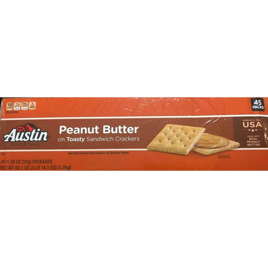 Austin Peanut Butter Sandwich Crackers, 1.38 oz, 45-count - ShelHealth.Com