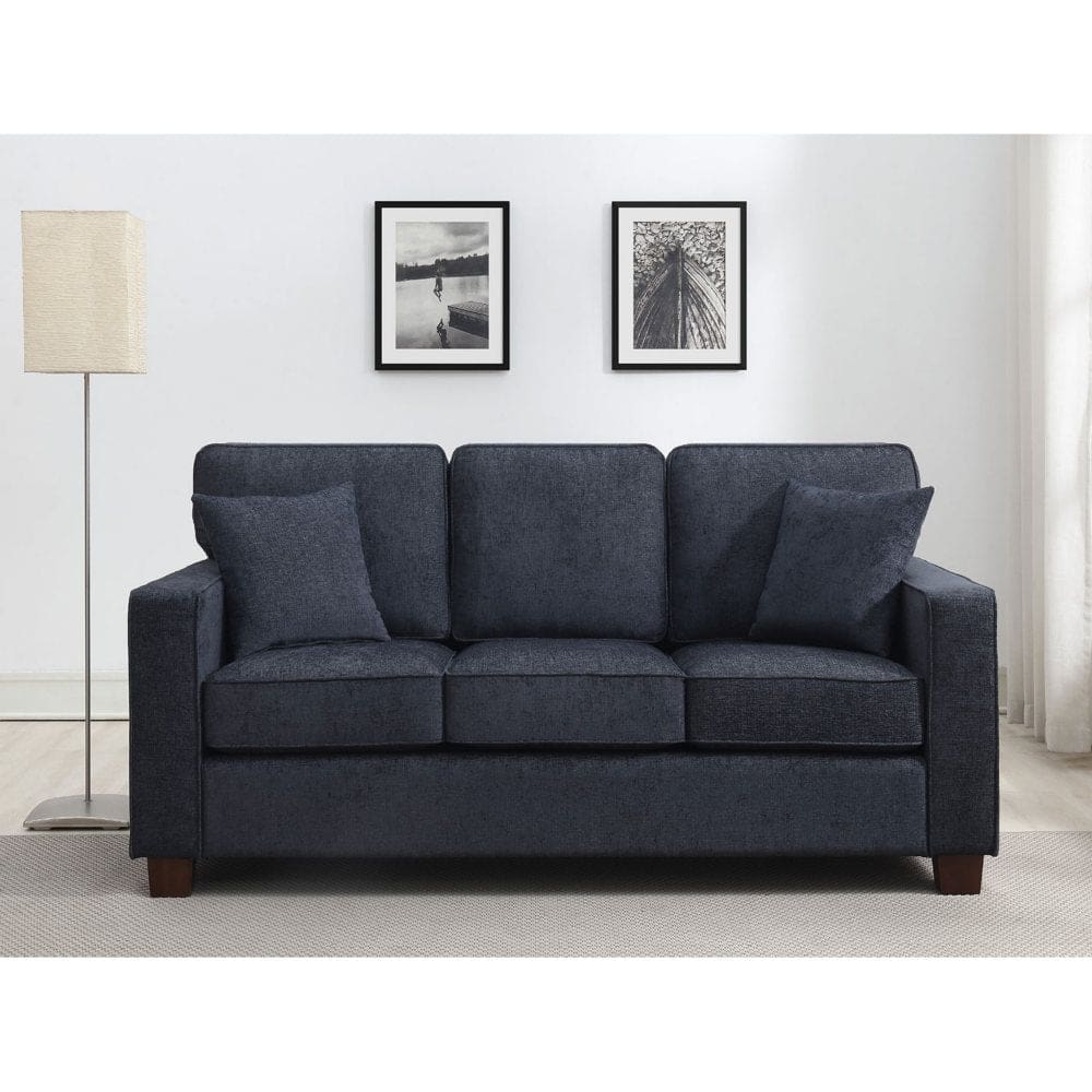 Ave Six Russell 3-Seater Sofa - Navy - Sofas Loveseats & Sectionals - Ave
