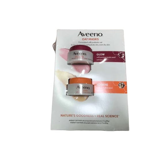 Aveeno Oat Masks Glow & Soothe 1.7 oz (2 pack) - ShelHealth.Com