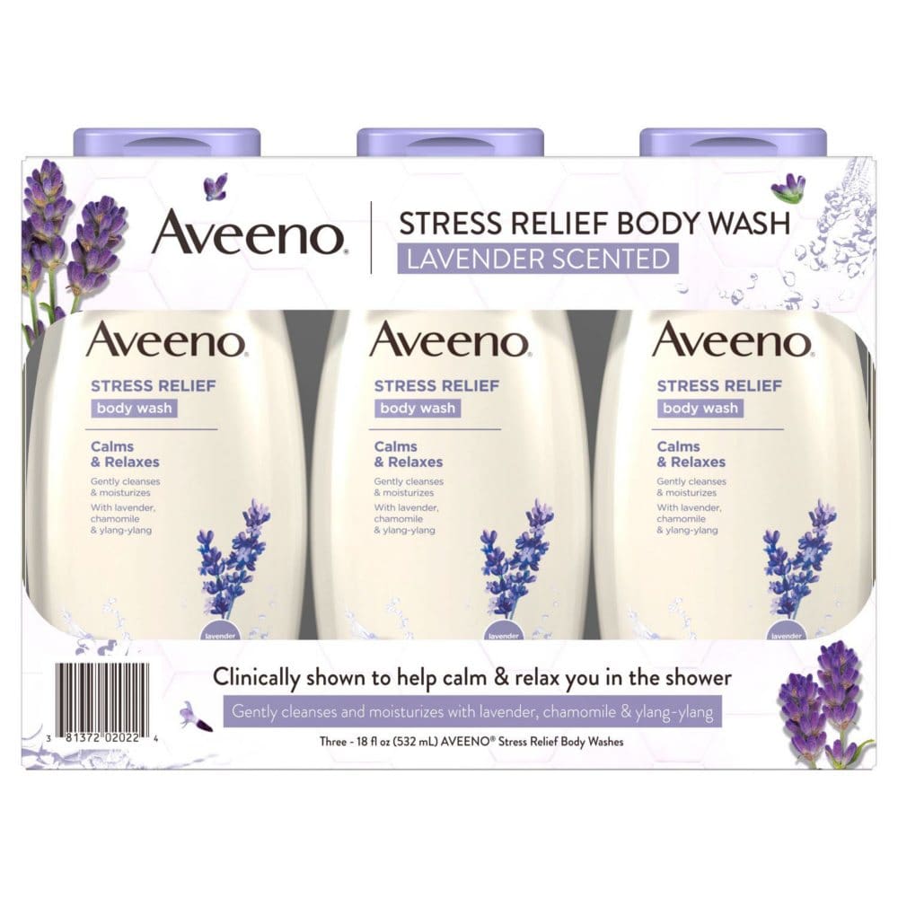 Aveeno Stress Relief Body Wash with Lavender & Chamomile (18 fl. oz. 3 pk.) - Bath & Body - Aveeno