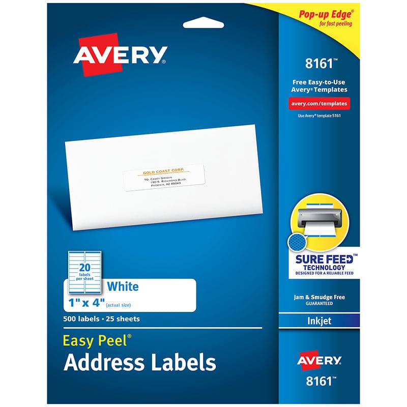 Avery 8161 1X4In Address Labels Easy Peel With Surefeed (Pack of 2) - Organization - Avery Products Corp