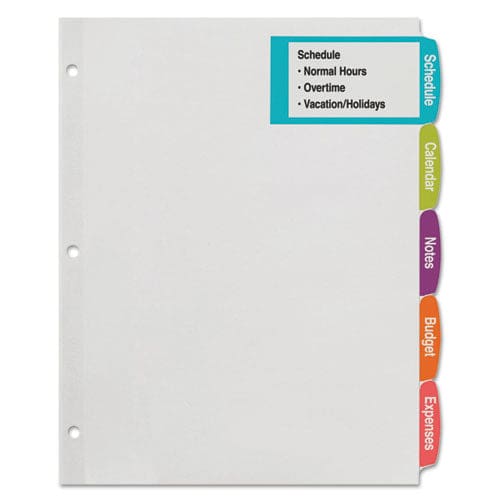 Avery Big Tab Printable Large White Label Tab Dividers 8-tab 11 X 8.5 White 20 Sets - School Supplies - Avery®