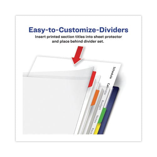 Avery Clear Easy View Plastic Dividers With Multicolored Tabs And Sheet Protector 8-tab 11 X 8.5 Clear 1 Set - School Supplies - Avery®