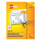 Avery Clear Self-adhesive Laminating Sheets 3 Mil 9 X 12 Matte Clear 10/pack - Technology - Avery®