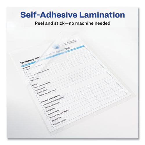 Avery Clear Self-adhesive Laminating Sheets 3 Mil 9 X 12 Matte Clear 50/box - Technology - Avery®