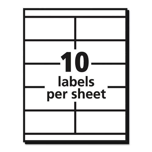 Avery Copier Mailing Labels Copiers 2 X 4.25 White 10/sheet 100 Sheets/box - Office - Avery®