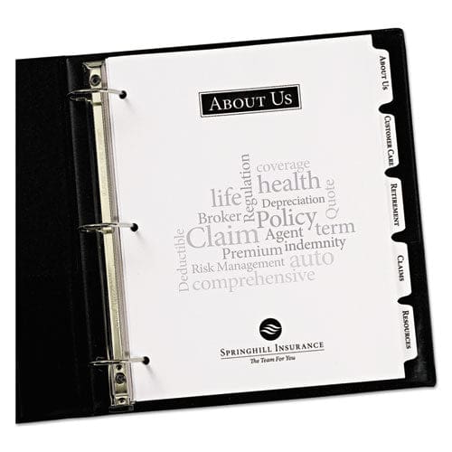 Avery Customizable Print-on Dividers 3-hole Punched 5-tab 11 X 8.5 White 1 Set - School Supplies - Avery®